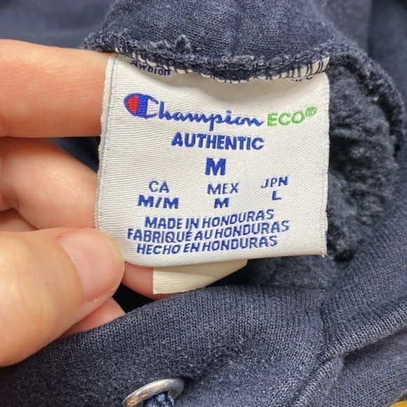 Champion Eco UWEC Navy Blue Hooded Sweatshirt Size Medium - Picture 3 of 5
